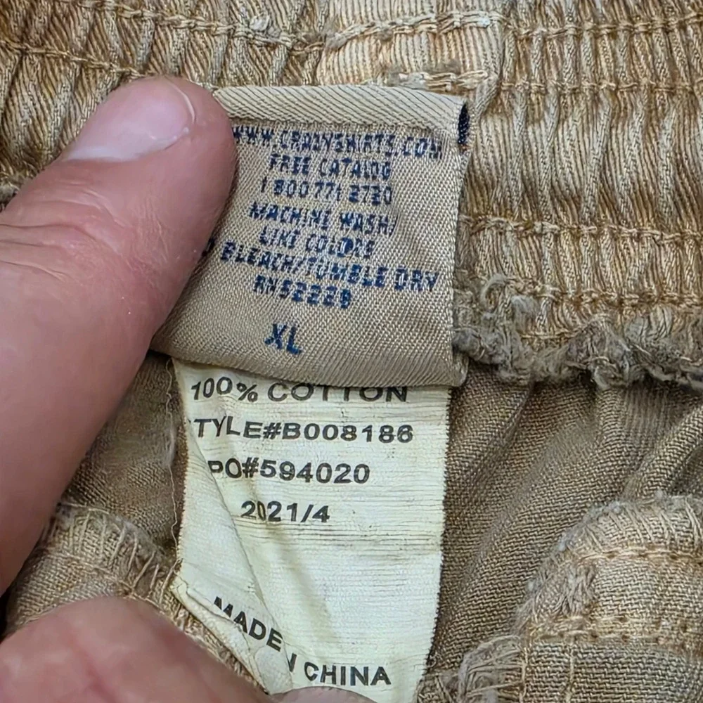 Crazy Shirts Pants Mens XL Tan Kona Coffee Dyed Relaxed Wide Leg Hawaii Casual